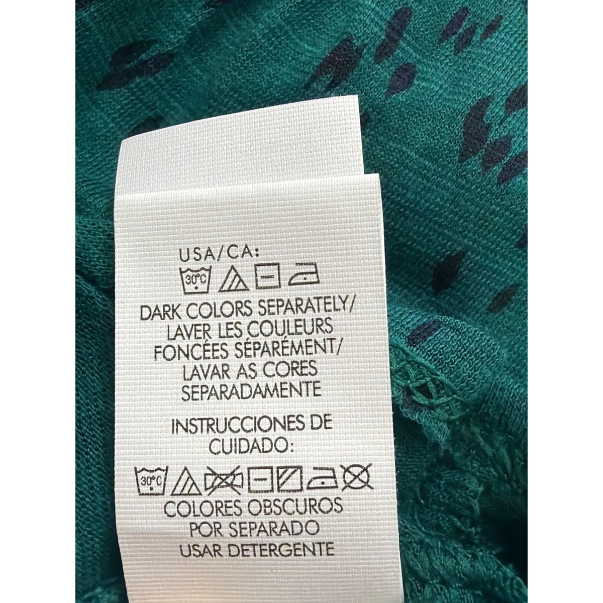 Calvin Klein Jeans Womens Teal Cotton Blend Patterned Tunic Top Sz L