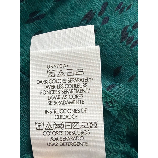 Calvin Klein Jeans Womens Teal Cotton Blend Patterned Tunic Top Sz L