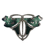 Kenneth Jay Lane Green Enamel Rhinestone Dragonfly Brooch Pin Silver Tone Elegant