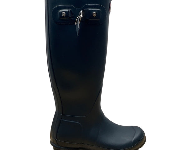 Hunter Women’s Navy Blue Tall Adjustable Strap Rubber Waterproof Rain Boots