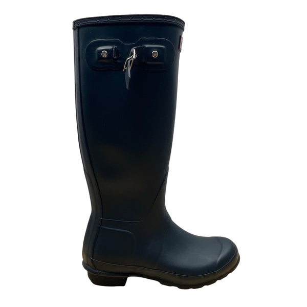 Hunter Women’s Navy Blue Tall Adjustable Strap Rubber Waterproof Rain Boots