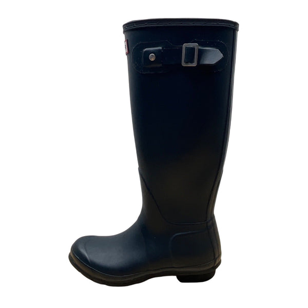 Hunter Women’s Navy Blue Tall Adjustable Strap Rubber Waterproof Rain Boots