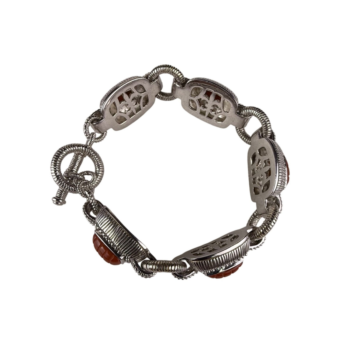 Judith Ripka Womens Silver  Carnelian Bracelet Toggle Closure Design