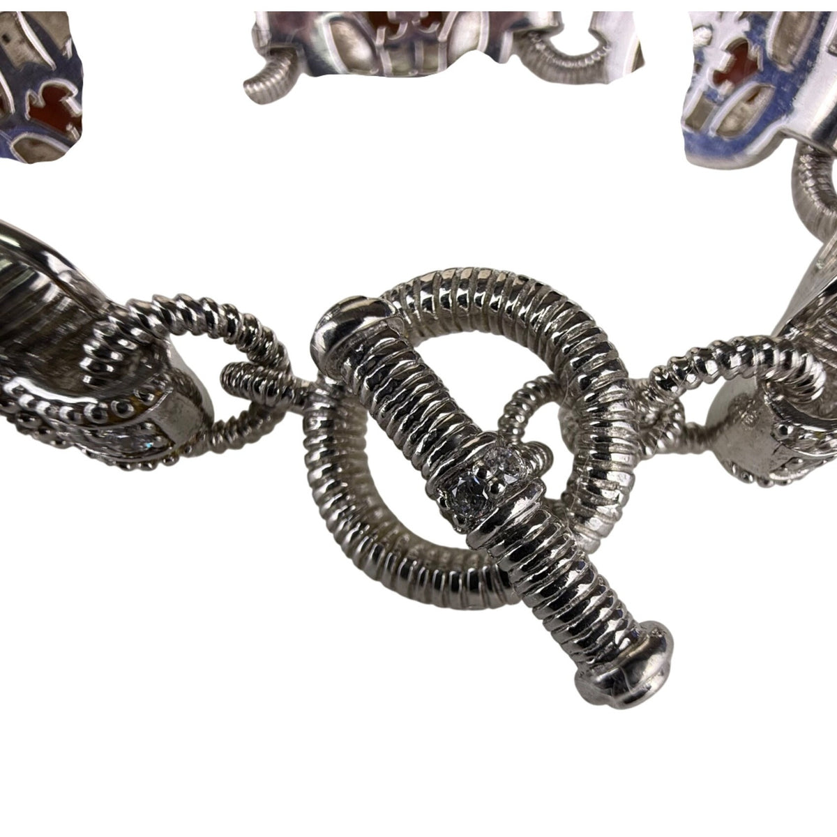 Judith Ripka Womens Silver  Carnelian Bracelet Toggle Closure Design