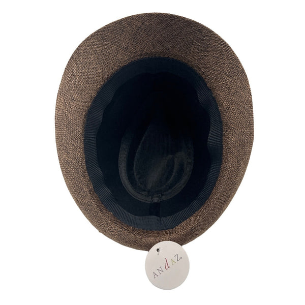 Andaz Men's Brown Pinch Top Fedora Hat NWT