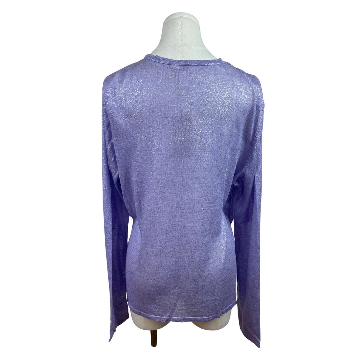 Chicos Foil Drape Alyssa Cardigan Sweater Violet Hill Size 3 Long Sleeve Lightweight Ramie & Rayon Blend