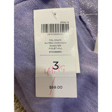 Chicos Foil Drape Alyssa Cardigan Sweater Violet Hill Size 3 Long Sleeve Lightweight Ramie & Rayon Blend