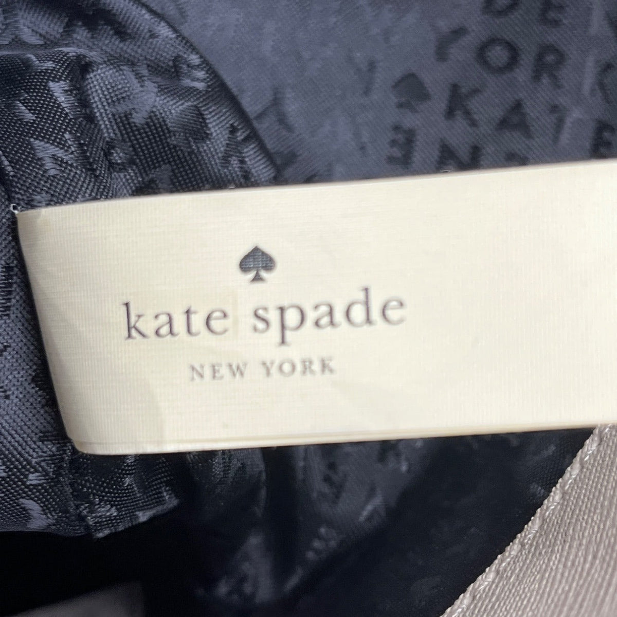 Kate Spade Beige & Black Two Tone Leather Adjustable Handles Tote Bag Sz L
