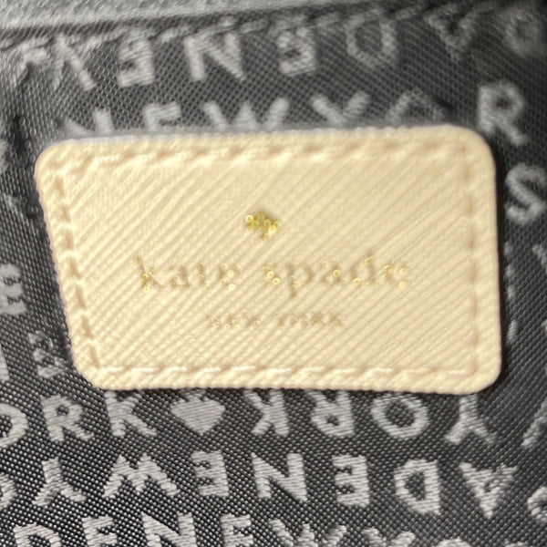 Kate Spade Beige & Black Two Tone Leather Adjustable Handles Tote Bag Sz L