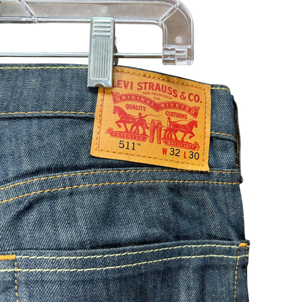 Levis Mens Dark Wash Denim Slim Fit Jeans 511 Style Stretch 32x30