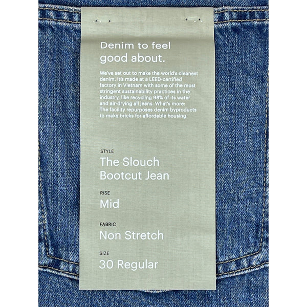 Everlane Men’s Mid Rise Slouch Bootcut Jean Regular Fit Sz 30- NWT