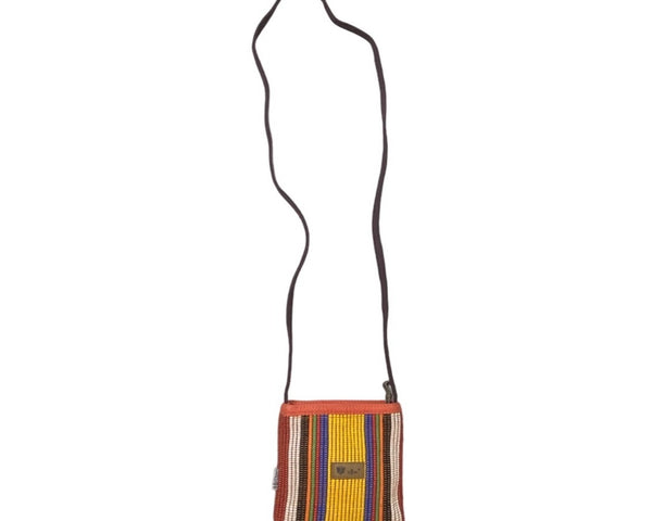 Forte Jeans Women's Multicolor Striped Canvas Crossbody Mini Clutch Sz S