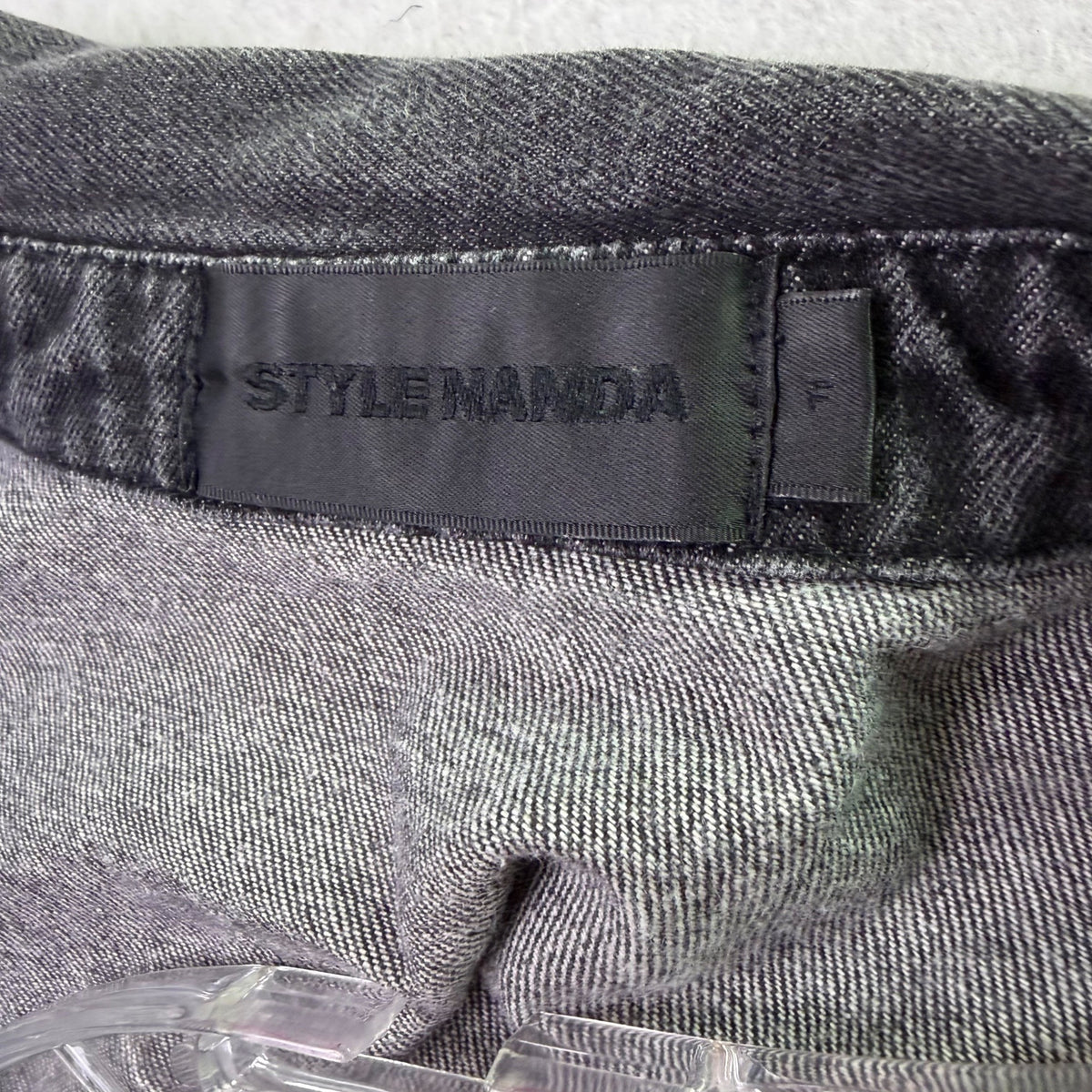 Stylr Nanda Womens Black Denim Distressed Hem Button-Up Jacket Size F