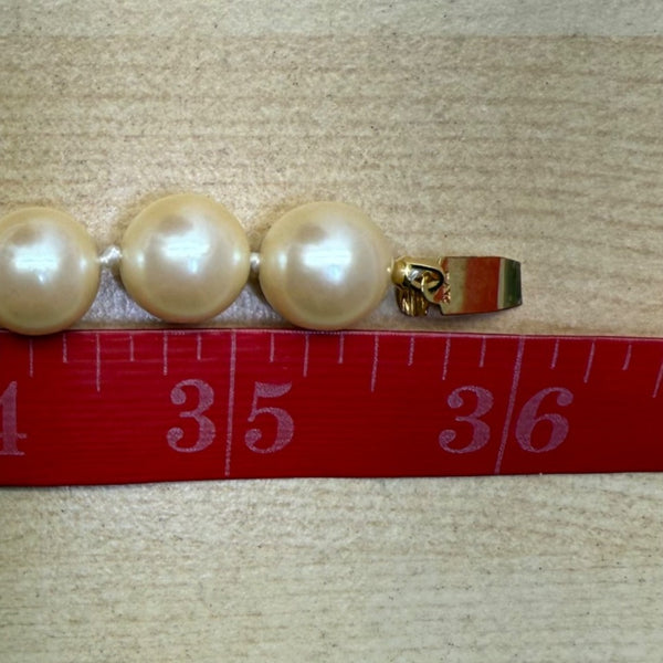 Monet Women Gold Tone Faux Pearl Necklace Vintage Classic 36 Inches Long Jewelry