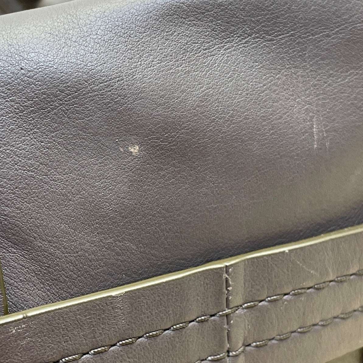 Marc Jacobs Women's Grey Leather Gold Tone Hardware Detachable Strap Tote Bag