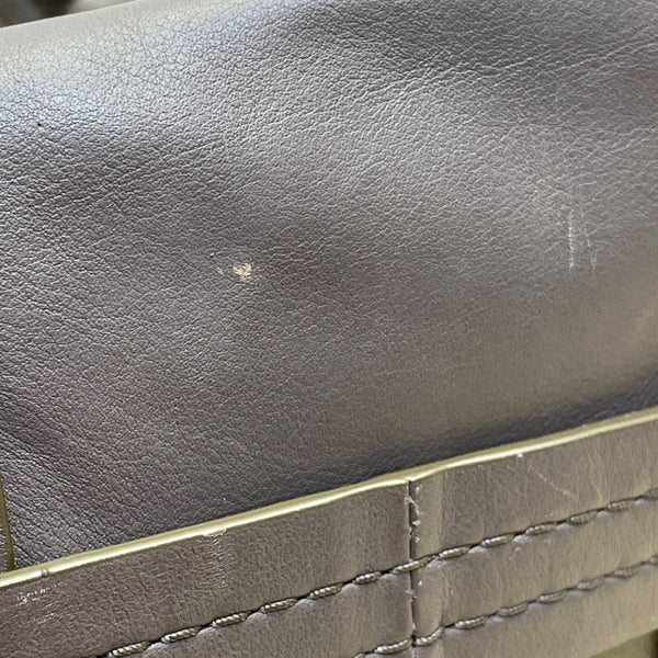 Marc Jacobs Women's Grey Leather Gold Tone Hardware Detachable Strap Tote Bag