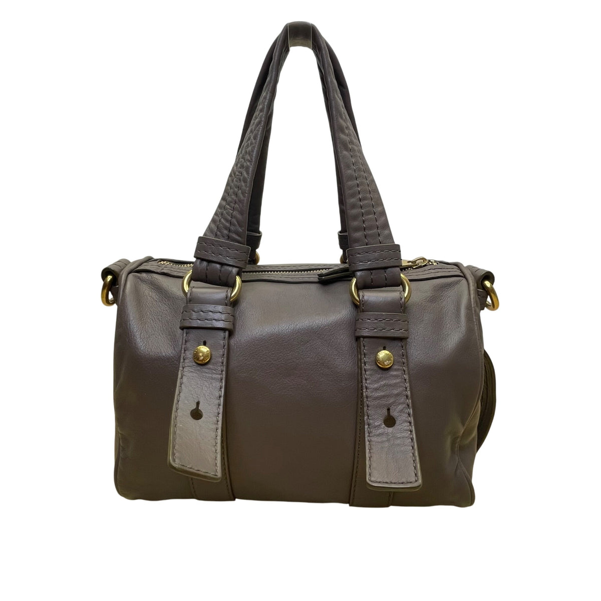 Marc Jacobs Women's Grey Leather Gold Tone Hardware Detachable Strap Tote Bag