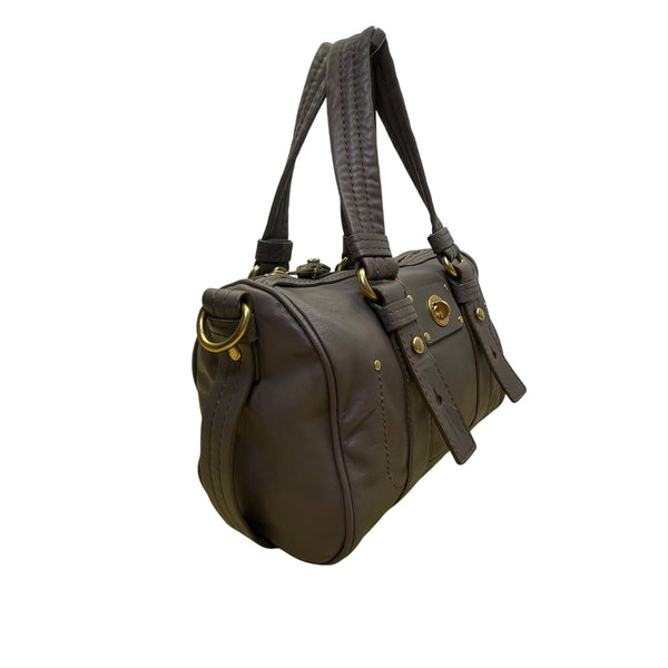 Marc Jacobs Women's Grey Leather Gold Tone Hardware Detachable Strap Tote Bag