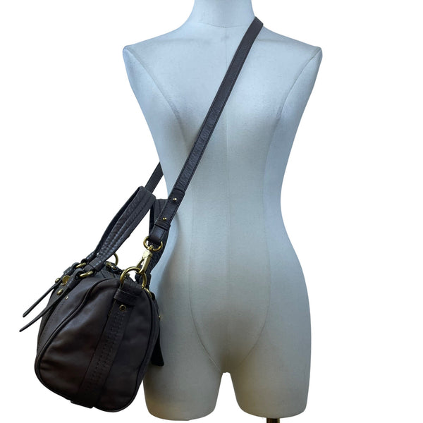 Marc Jacobs Women's Grey Leather Gold Tone Hardware Detachable Strap Tote Bag