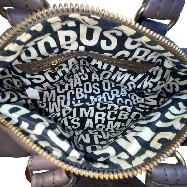 Marc Jacobs Women's Grey Leather Gold Tone Hardware Detachable Strap Tote Bag