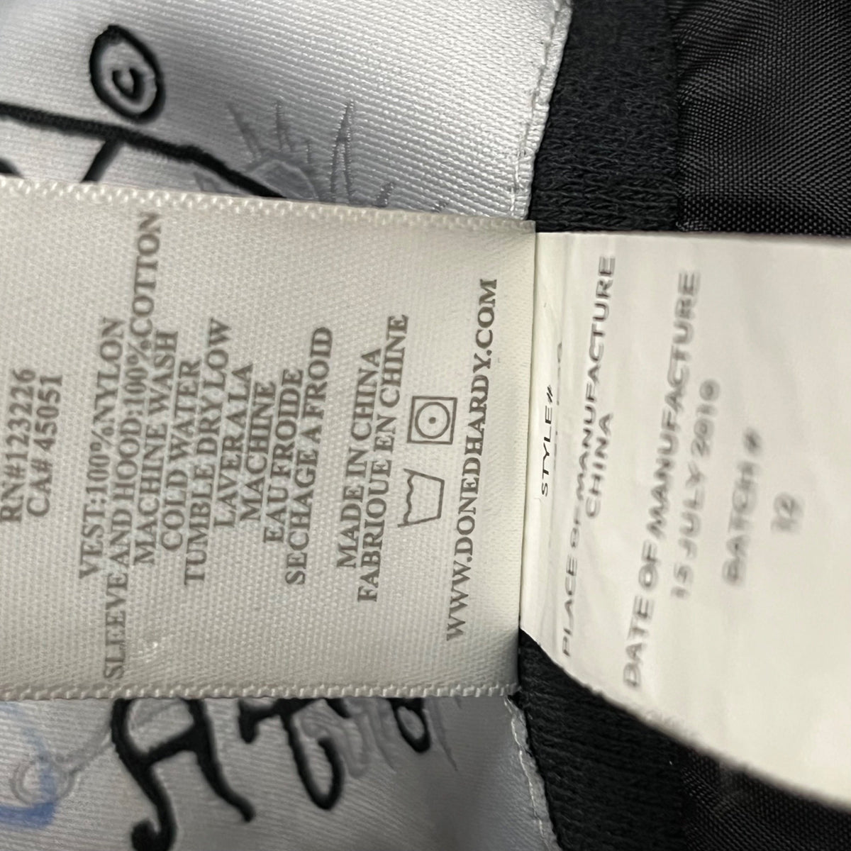 Don Ed Hardy Mens Black Mixed Material Embroidered Graphic Hooded Jacket Size S