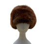 Vintage Women's Russian Soviet Era Brown Genuine Fur Hat Made in Leningrad OS