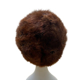 Vintage Women's Russian Soviet Era Brown Genuine Fur Hat Made in Leningrad OS