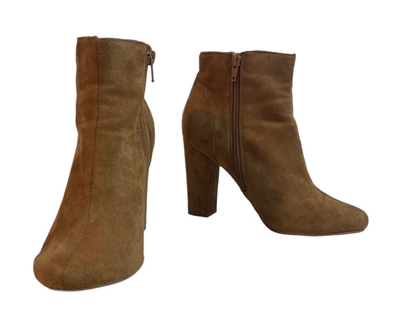 Daily Shoes Women's Brown Suede Bonnie Heeled Booties Sz 10