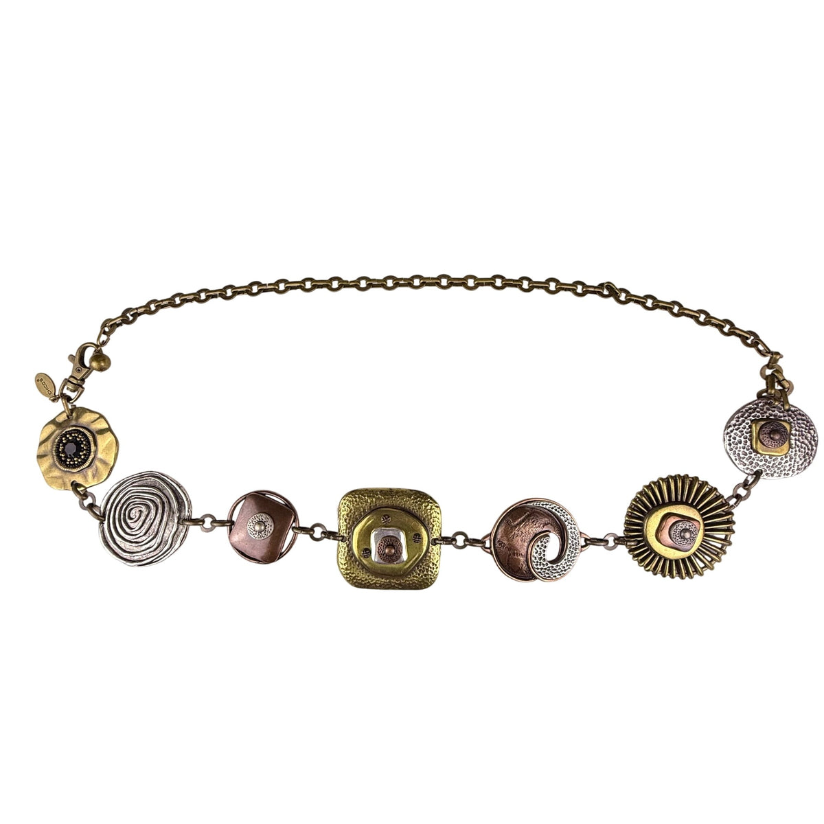 Chicos Womens Gold-Tone & Silver-Tone Mixed Metal Adjustable Belt