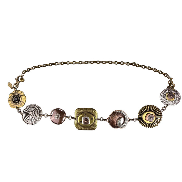 Chicos Womens Gold-Tone & Silver-Tone Mixed Metal Adjustable Belt