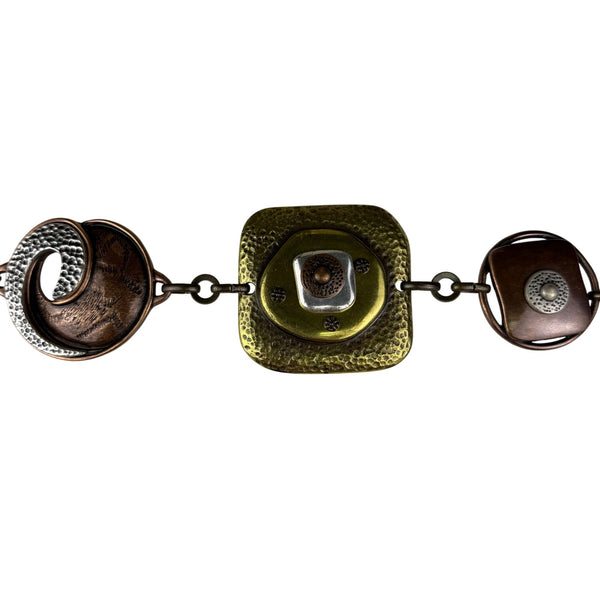 Chicos Womens Gold-Tone & Silver-Tone Mixed Metal Adjustable Belt