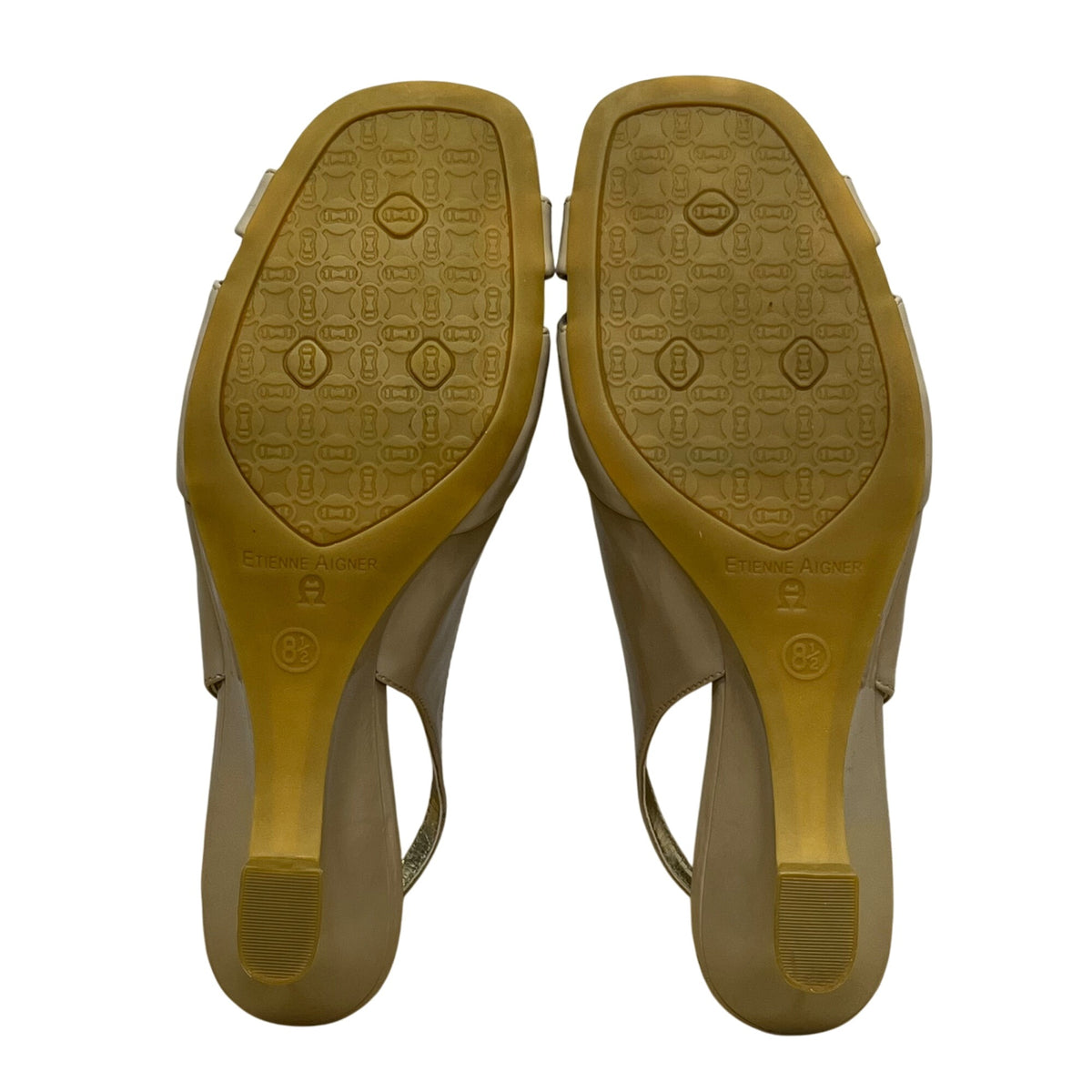 Etienne Aigner Women’s Beige Slingback Wedge Sandals Size 8.5