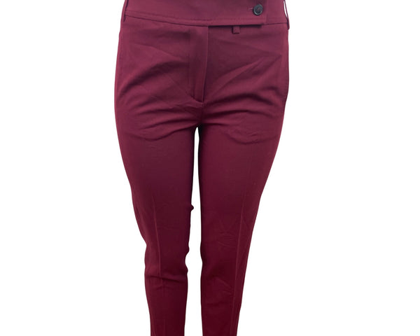 Gerard Darel Womens Burgundy Slim Fit Cropped Pants With Side Size 36