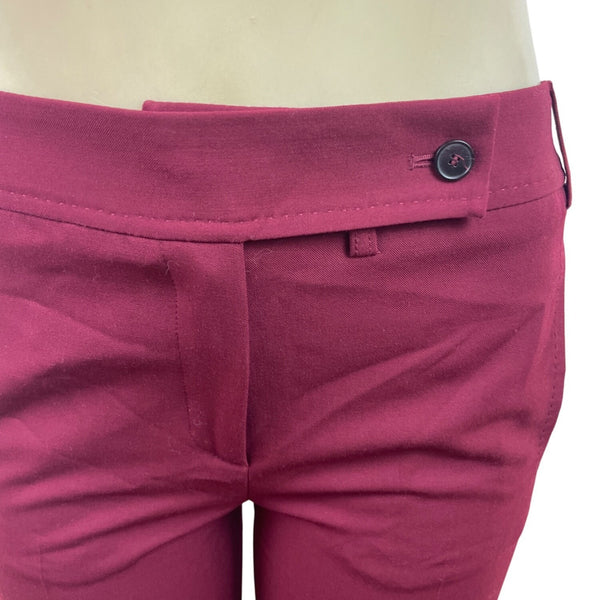 Gerard Darel Womens Burgundy Slim Fit Cropped Pants With Side Size 36