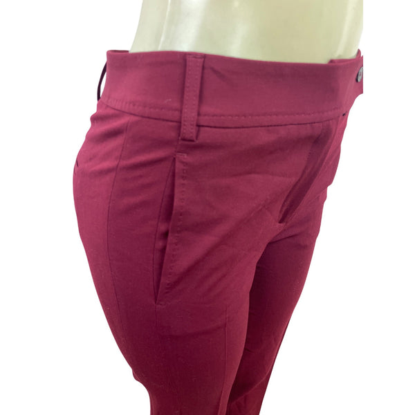 Gerard Darel Womens Burgundy Slim Fit Cropped Pants With Side Size 36