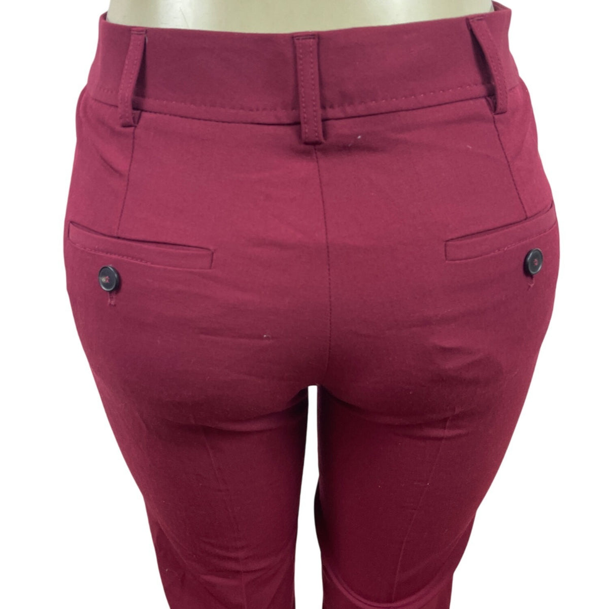 Gerard Darel Womens Burgundy Slim Fit Cropped Pants With Side Size 36