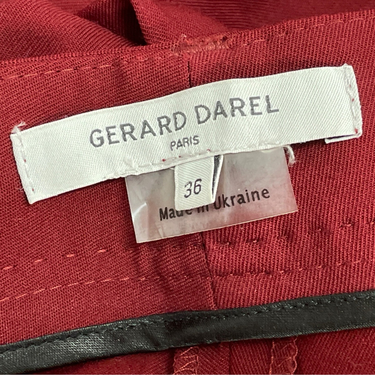 Gerard Darel Womens Burgundy Slim Fit Cropped Pants With Side Size 36