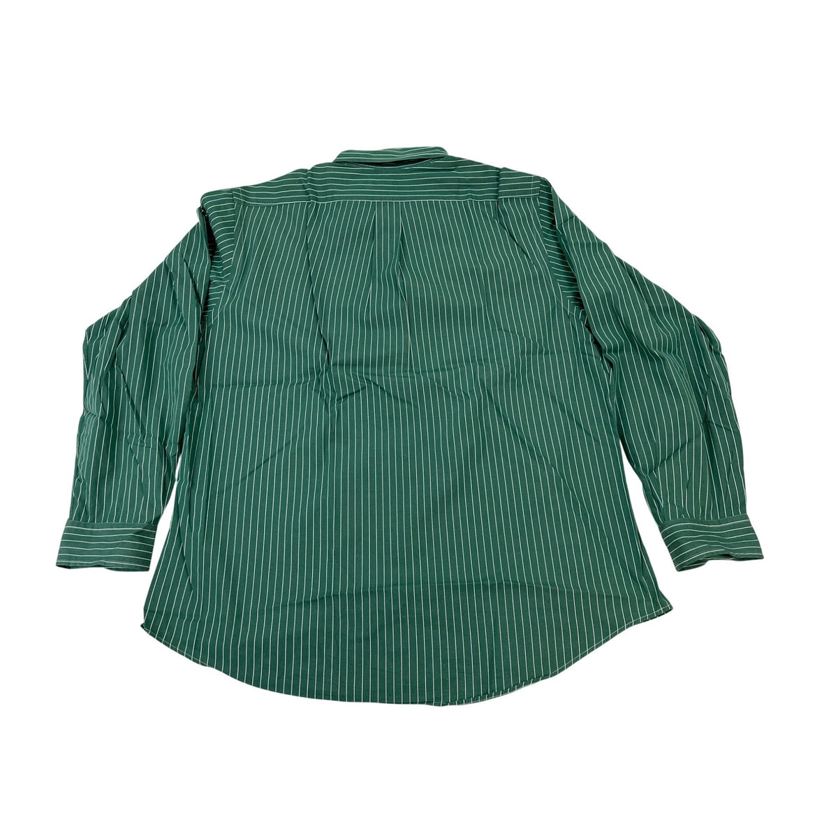 Ralph Lauren Mens Green & White Striped Button-Down Shirt Size 17 34/35