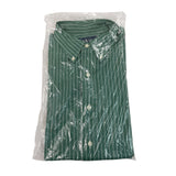 Ralph Lauren Mens Green & White Striped Button-Down Shirt Size 17 34/35