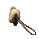 Hype Bags Women's Metallic Pewter Leather Rabbit Fur Wristlet Sz M