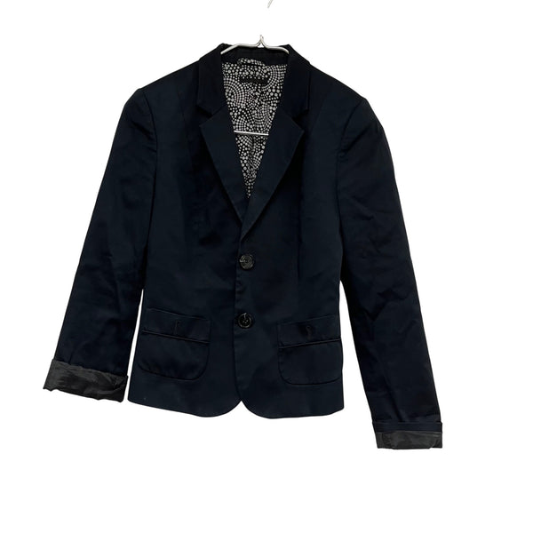 Sisley Womens Black Polyester Blend Casual Blazer Double Button Long Sleeves Size Unknown