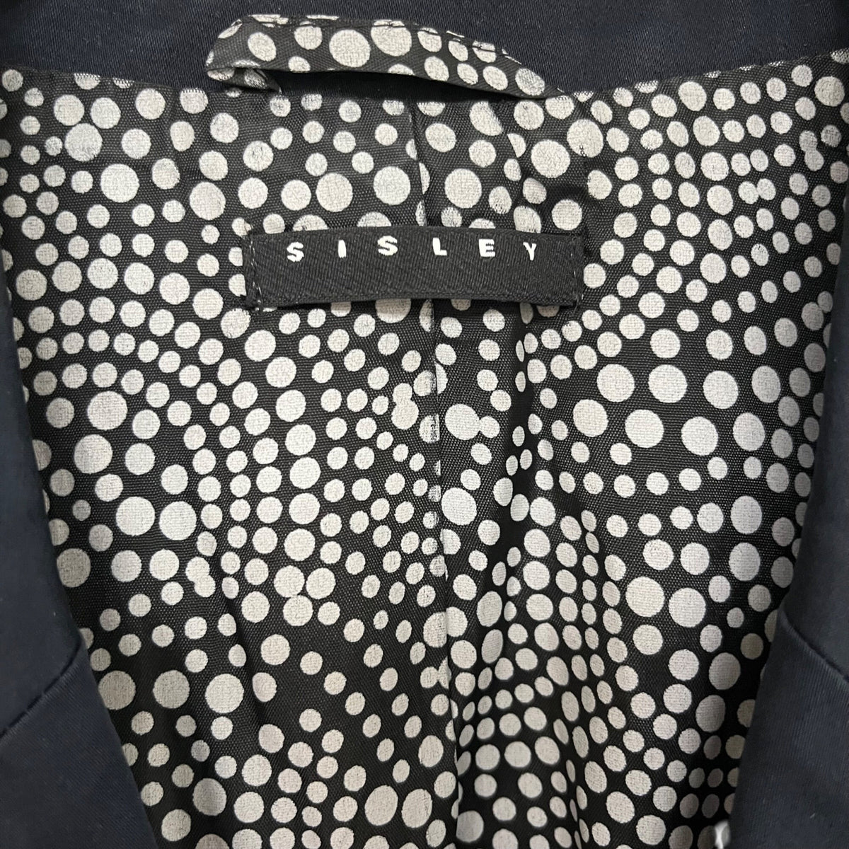 Sisley Womens Black Polyester Blend Casual Blazer Double Button Long Sleeves Size Unknown