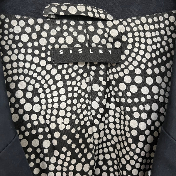 Sisley Womens Black Polyester Blend Casual Blazer Double Button Long Sleeves Size Unknown