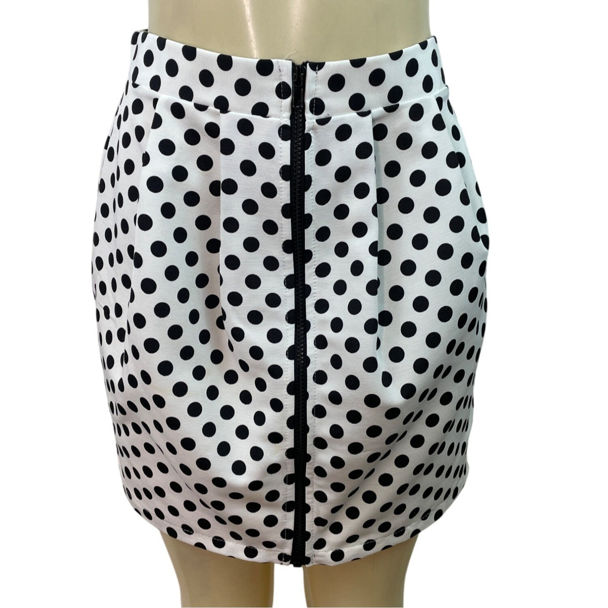 Painted Threads Black & White Polka Dot Bubble Mini Skirt Sz M