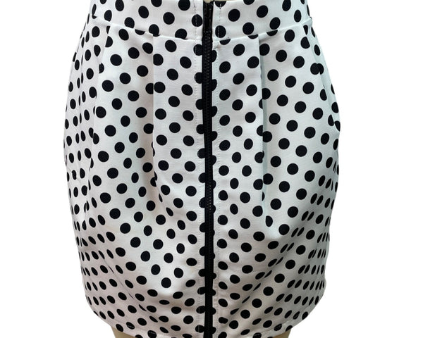 Painted Threads Black & White Polka Dot Bubble Mini Skirt Sz M