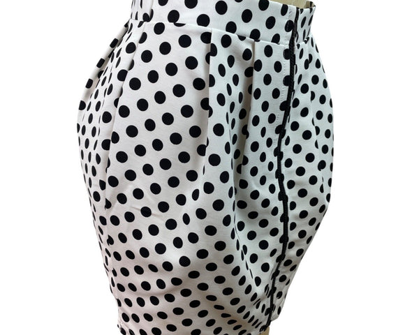 Painted Threads Black & White Polka Dot Bubble Mini Skirt Sz M