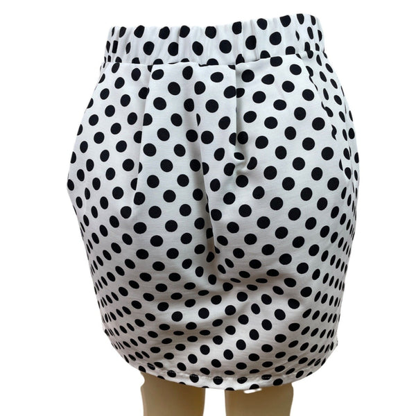 Painted Threads Black & White Polka Dot Bubble Mini Skirt Sz M