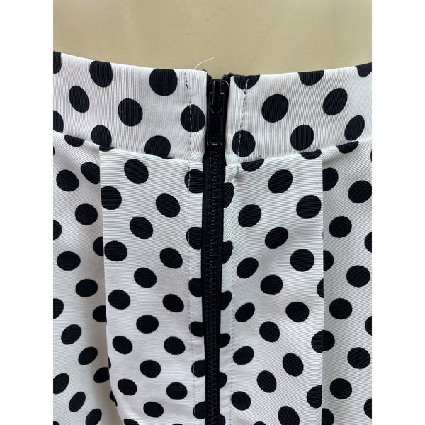 Painted Threads Black & White Polka Dot Bubble Mini Skirt Sz M