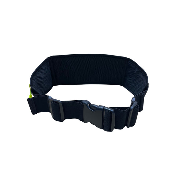 Molarun Mens Black Nylon Running Belt With Reflective Yellow Trim Adjustable Waist Pack