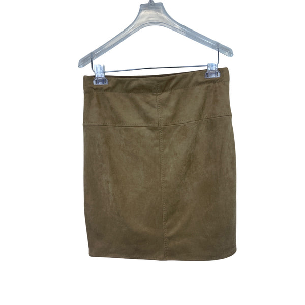 Max Studio Womens Brown Faux Suede Stretch Pencil Skirt Size S